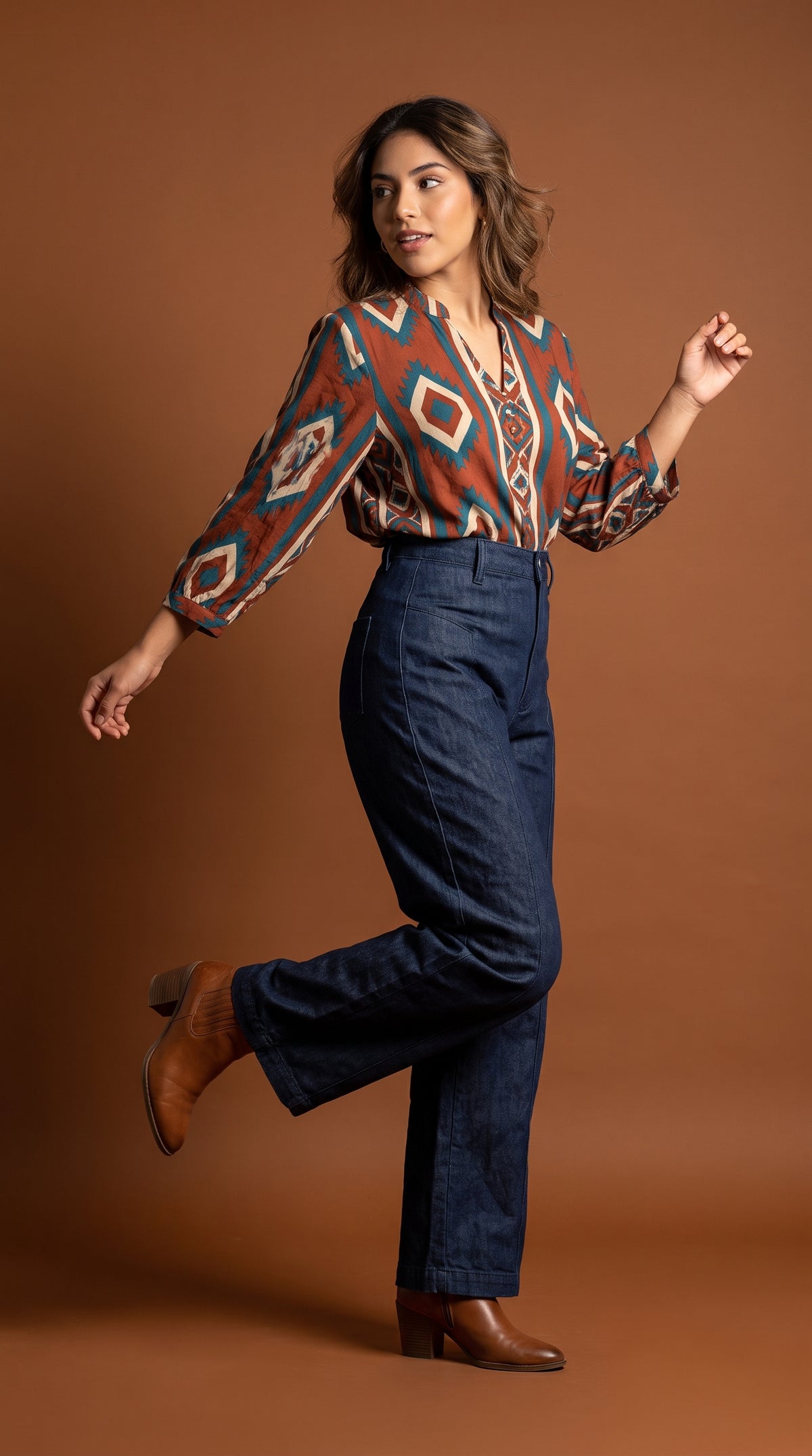Pantalón Denim Oscuro Palazzo / ANE1001-52