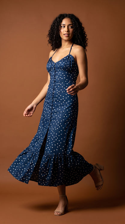 Vestido largo azul brillante / ANV87