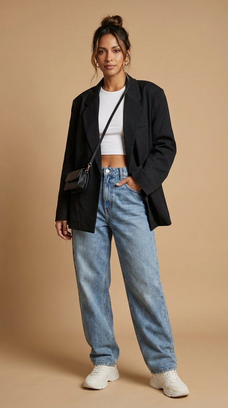 Blazer Negro Oversize Ejecutivo / ANBL2661