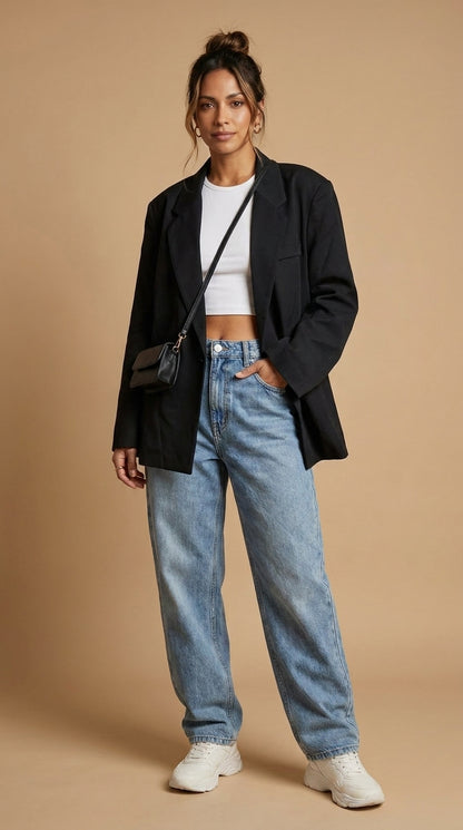 Blazer Negro Oversize Ejecutivo / ANBL2661