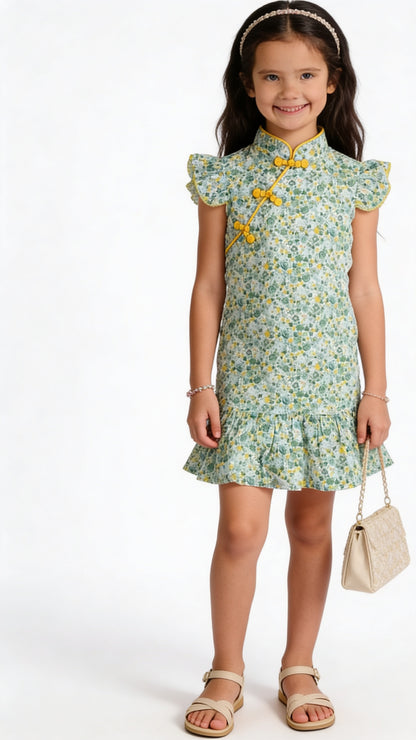 Vestido Niña Floral Azul / ANK28