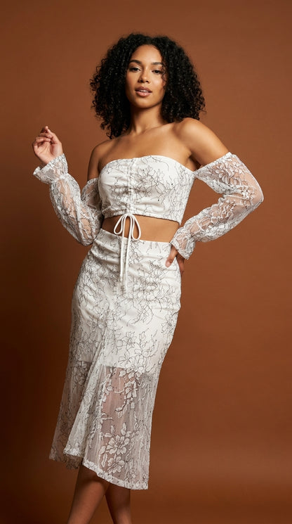 Conjunto blanco bordado D&M / V449