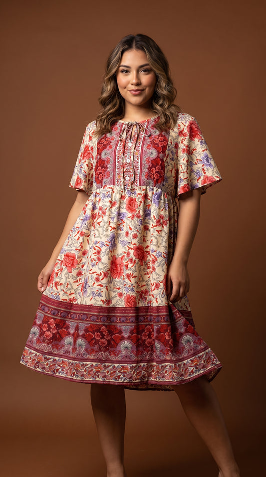 Vestido Floral Coral / L76A