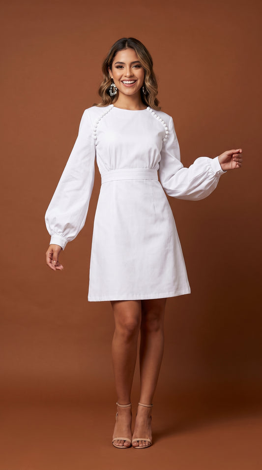 Vestido blanco elegante / AO185