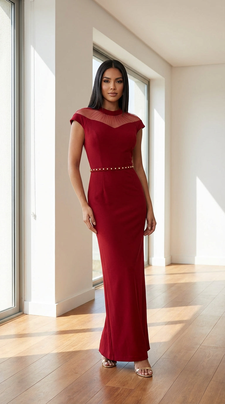 Vestido rojo largo / AO179