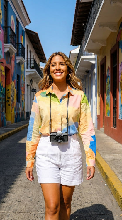 Blusa multicolor estilo artístico / ANB16