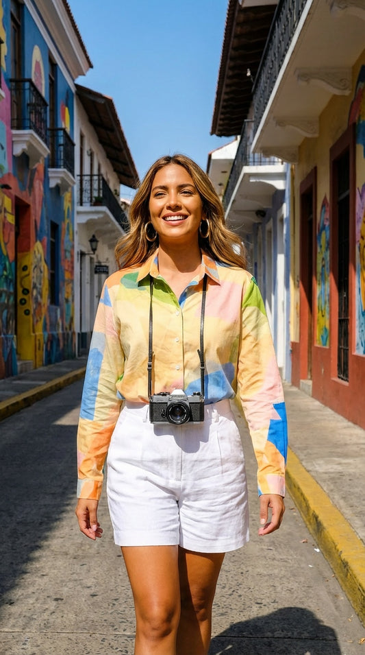 Blusa multicolor estilo artístico / ANB16