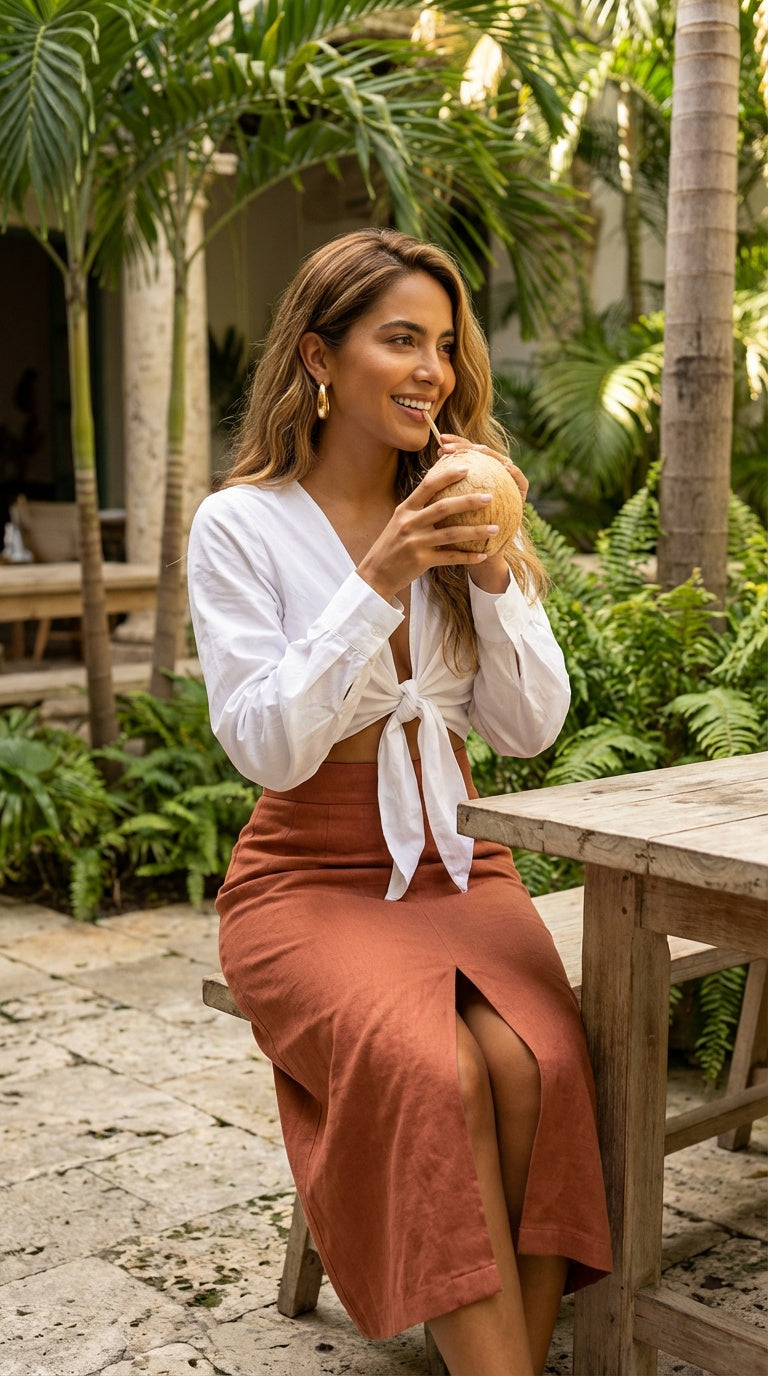 Blusa blanca lazo frontal casual / ANB32