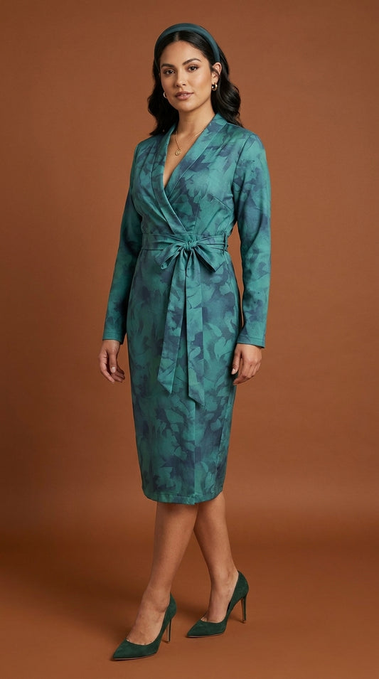 Vestido midi satinado cruzado / ANV50