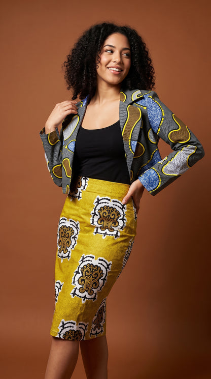 Conjunto falda estampada verde / AO166