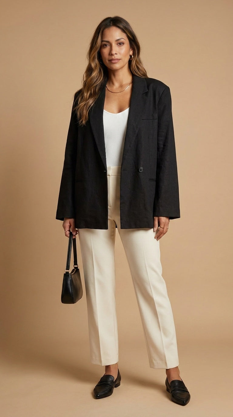 Blazer Negro Oversize Ejecutivo / ANBL2661