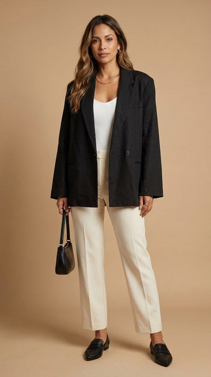 Blazer Negro Oversize Ejecutivo / ANBL2661