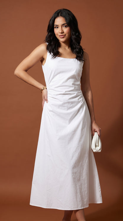Vestido Blanco Minimalista Midi / L71A