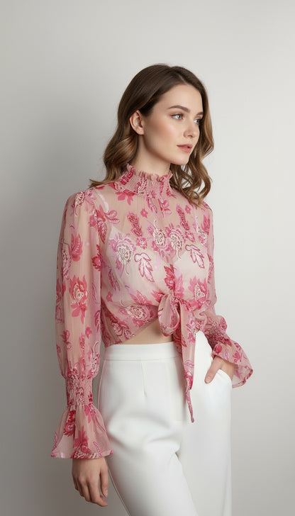 Blusa rosa estampada / ANB04