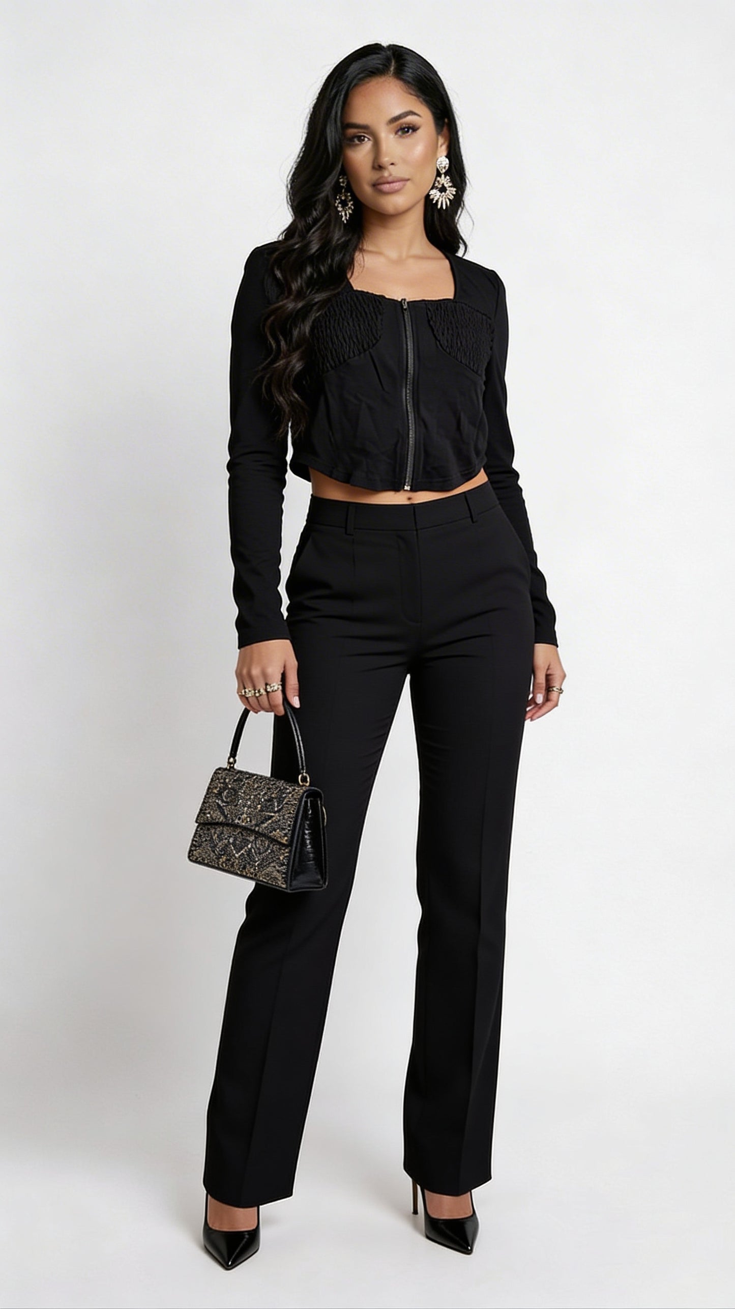 Blusa Negra Manga Larga Básica / NOB04