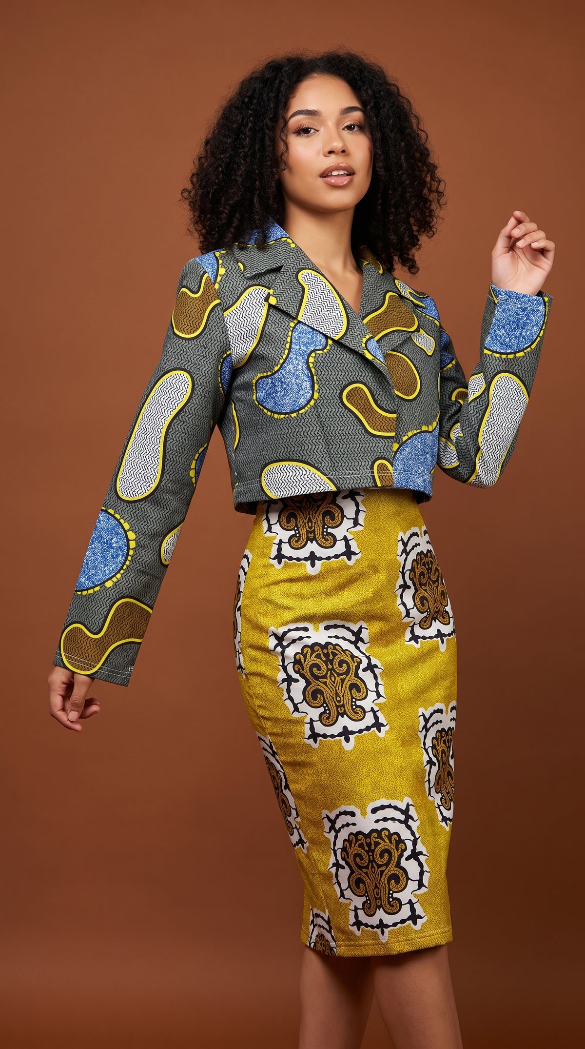 Conjunto falda estampada verde / AO166