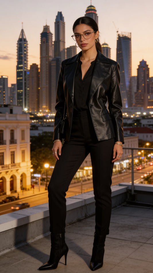 Blazer Negro Elegante Noche / ANBL2624