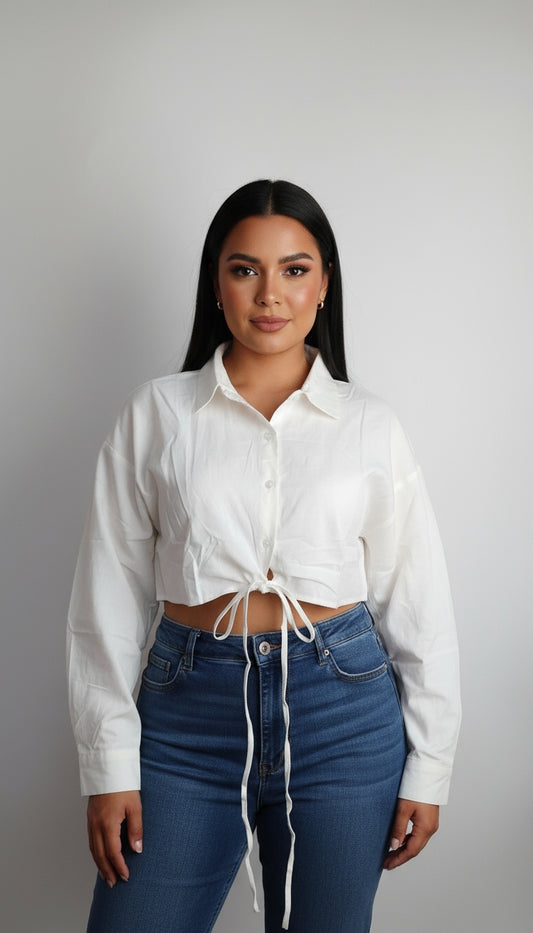 Blusa blanca lazo / ANB02