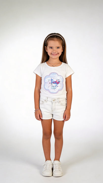 Camiseta Niña Blanca Flor / ANK27