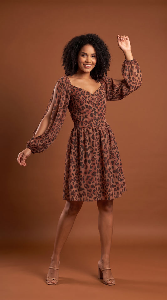 Vestido corto café / ANV84