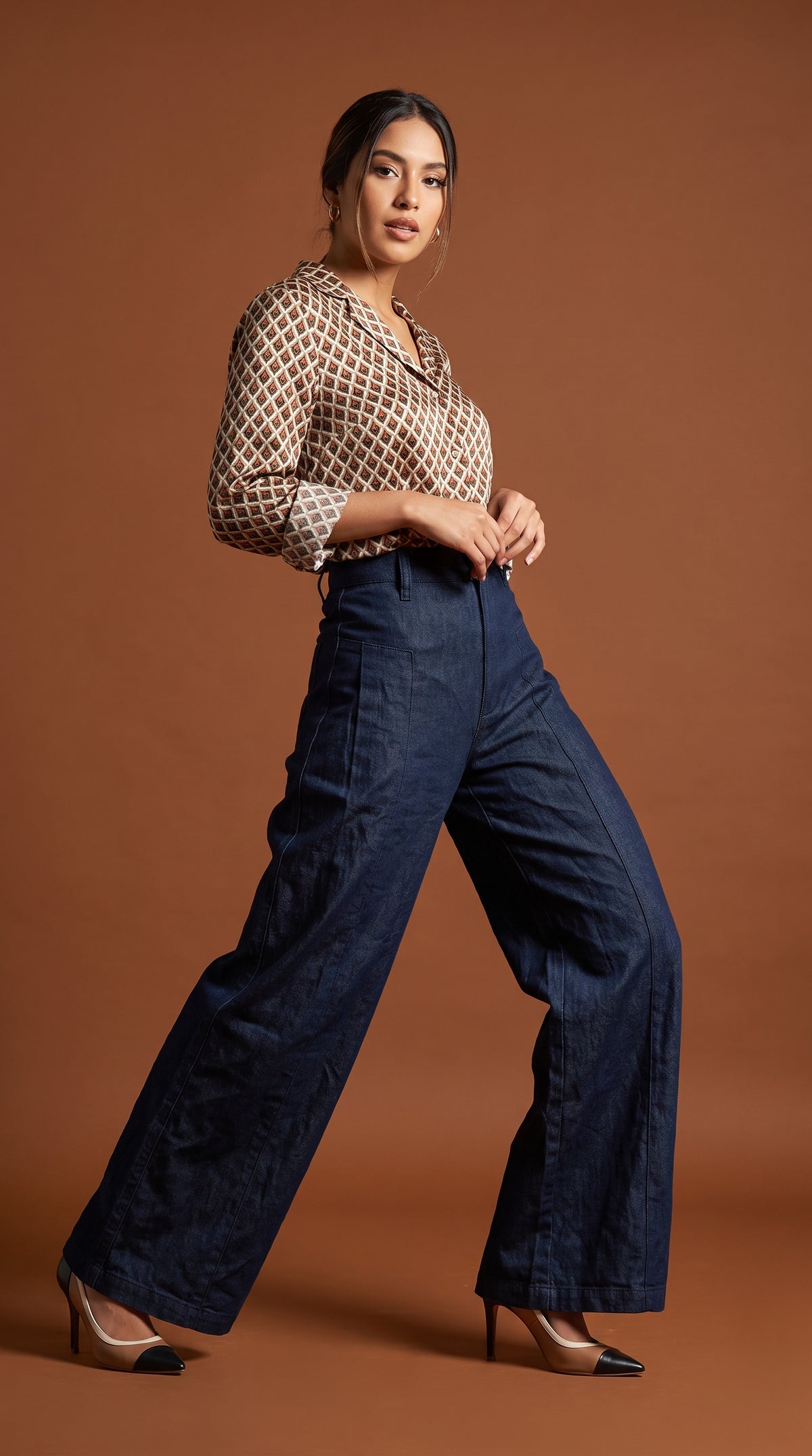 Pantalón Denim Oscuro Palazzo / ANE1001-52