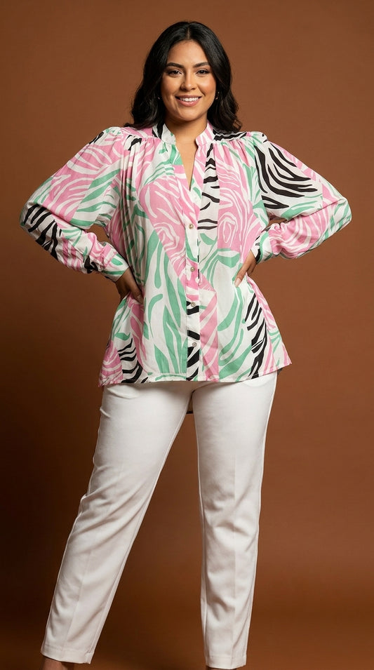 Blusa Estampada Tropical / ANB26078