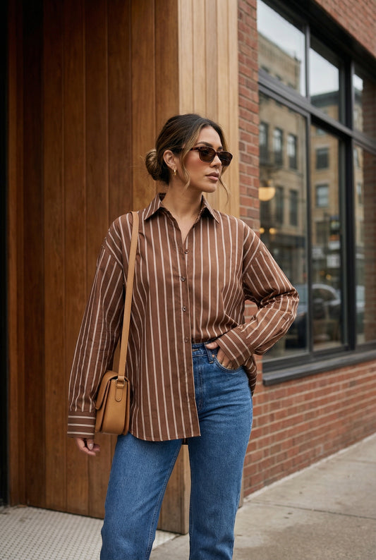 Camisa rayada casual / ANB26018