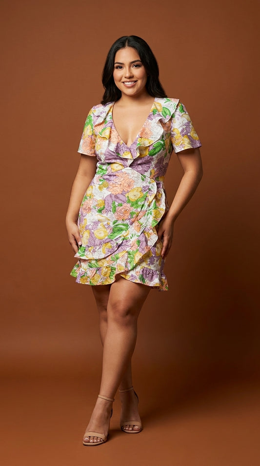 Vestido floral morado / ANV46
