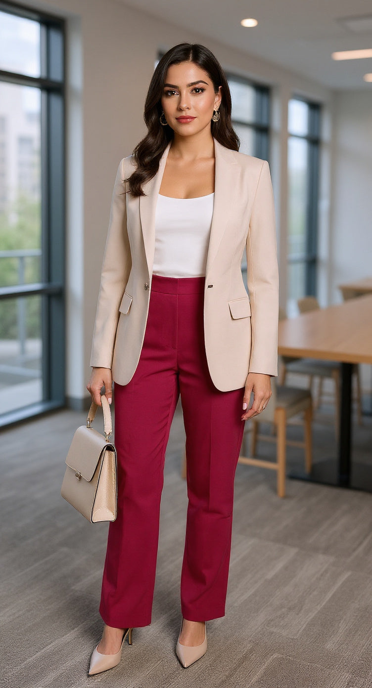 Pantalón recto vino / ANE1001-2