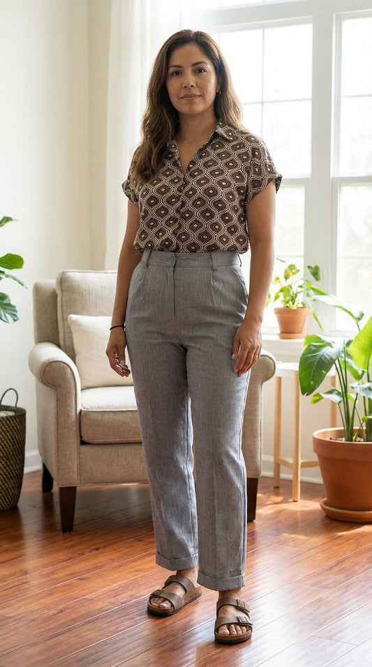 Pantalón recto gris / ANE1001-4