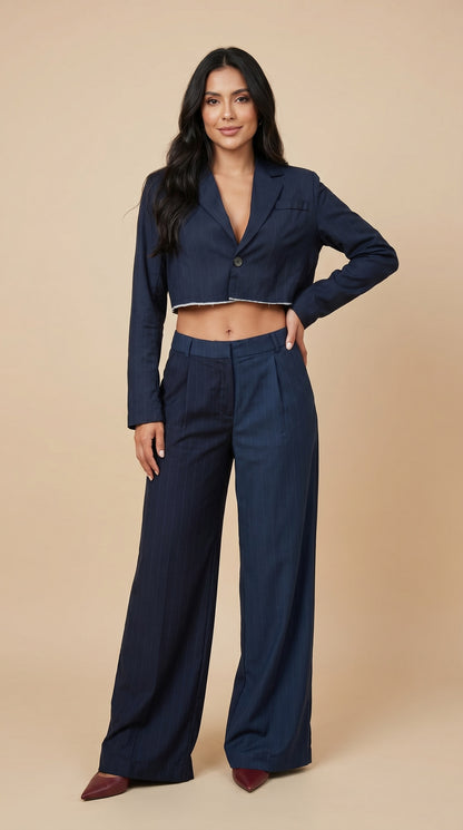 Pantalón Azul Diseño Amplío / ANE1001-77
