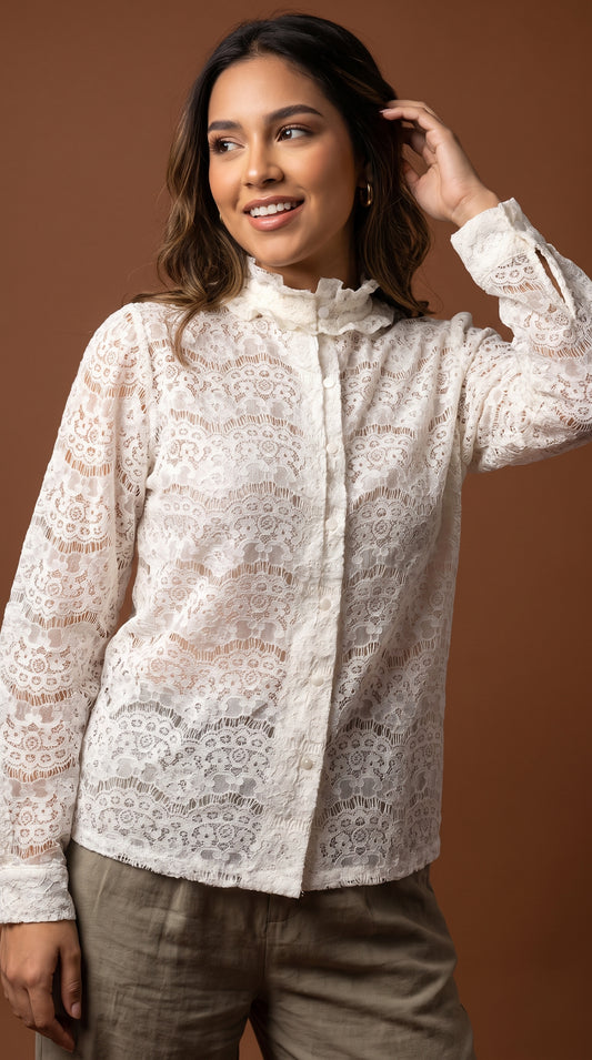 Blusa Texturizada con Encaje / ANB26033