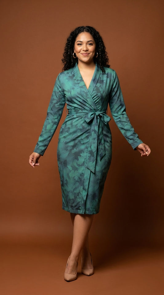 Vestido midi satinado cruzado / ANV50