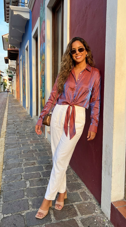 Blusa satinada multicolor / ANB21