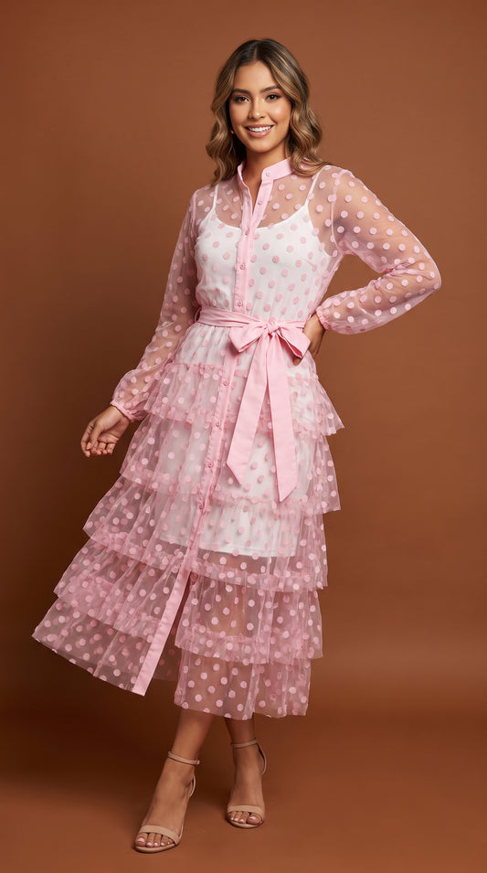 Vestido rosa peluche / AO192