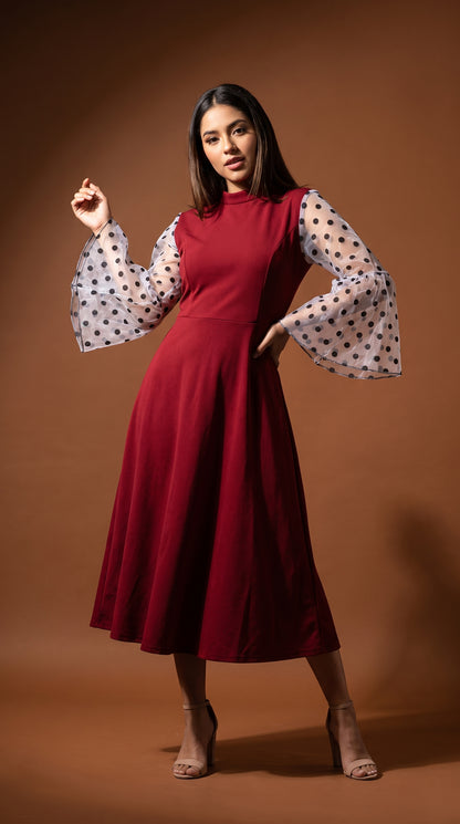 Vestido con mangas lunares / AO114