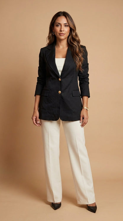 Blazer Negro Clásico Formal / ANBL2650