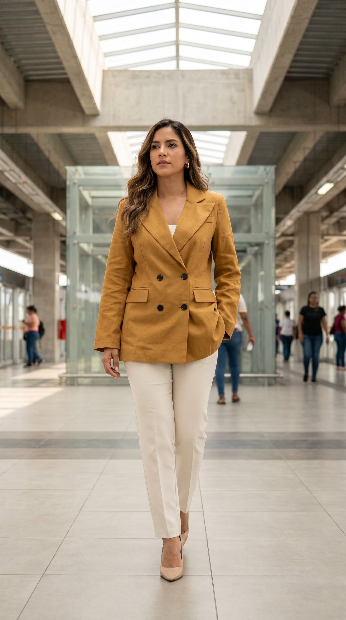 Blazer Camel Elegante Moderno / ANBL2634