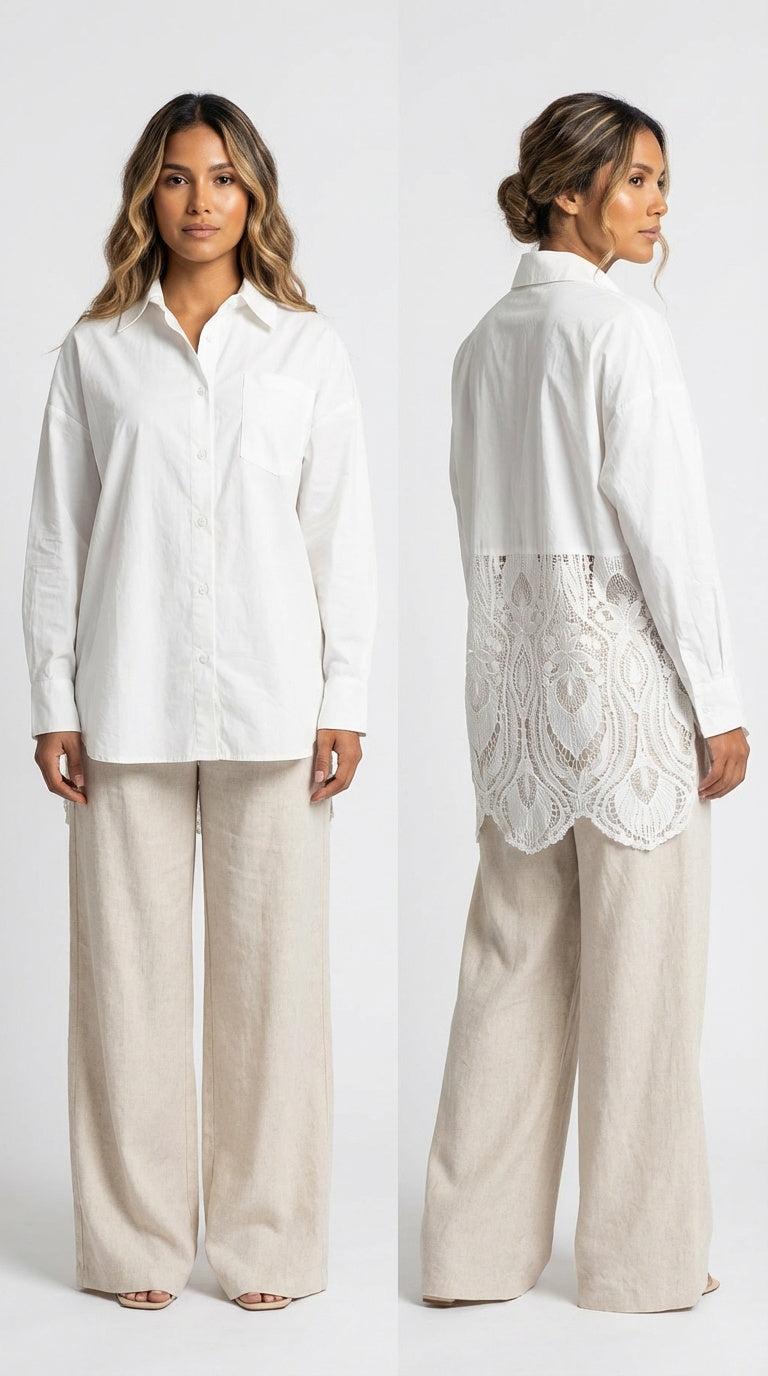 Blusa larga blanca / SH53