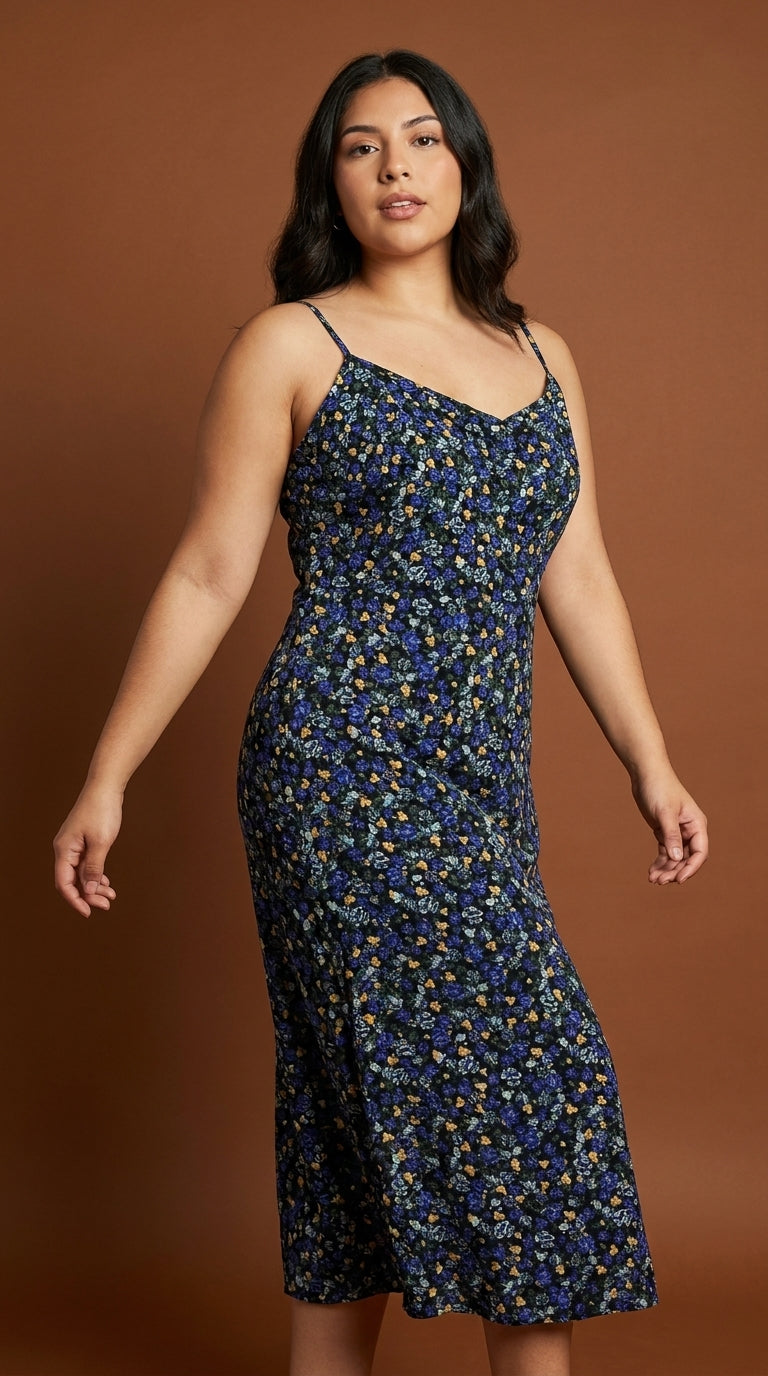 Vestido midi floral tirantes / ANV51