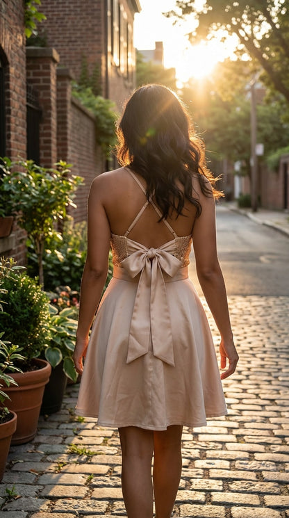 Vestido corto dorado / UV43
