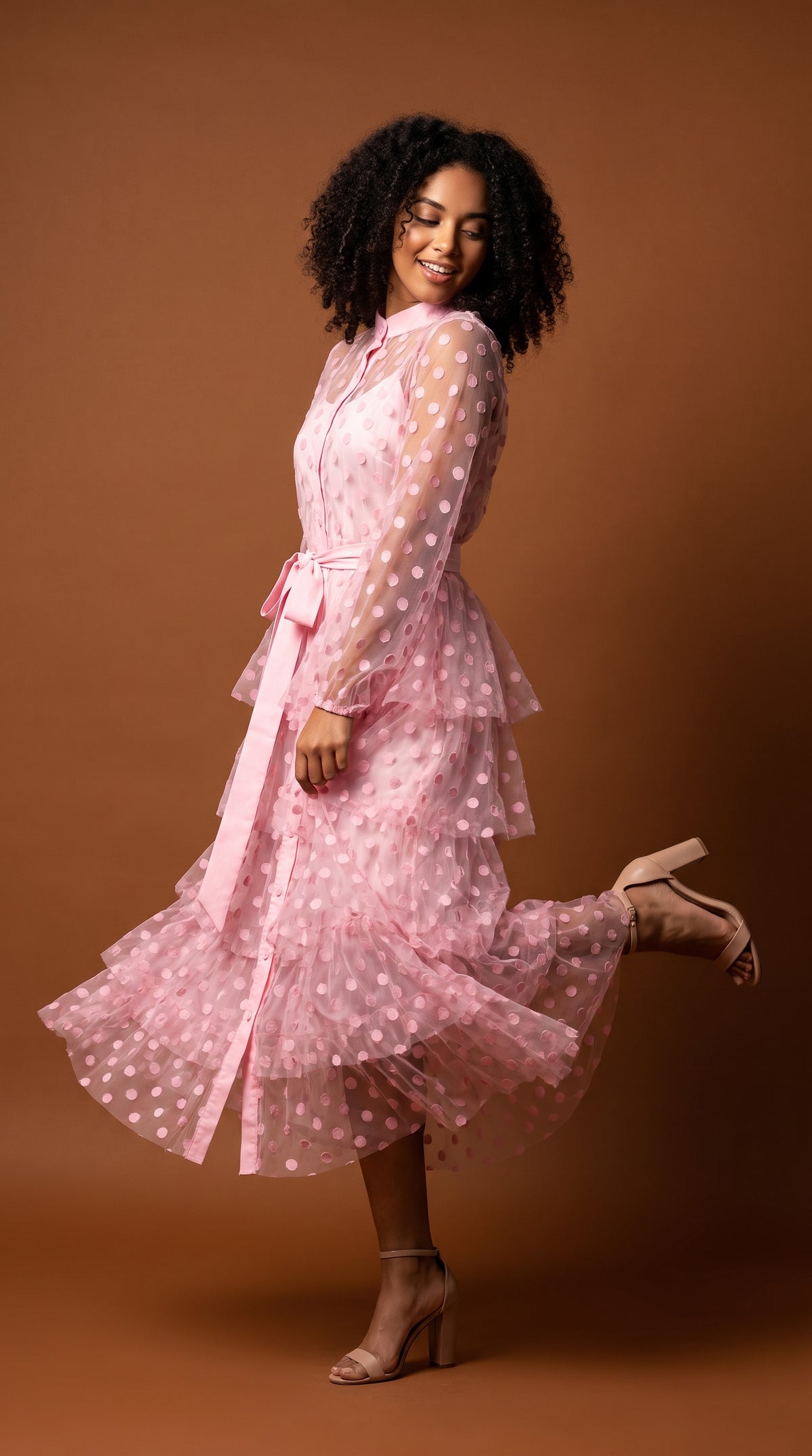 Vestido rosa peluche / AO192