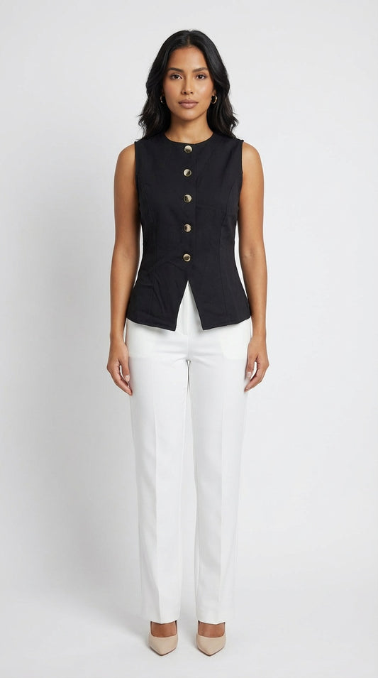 Blusa con botones dorados / SH36 Betzy