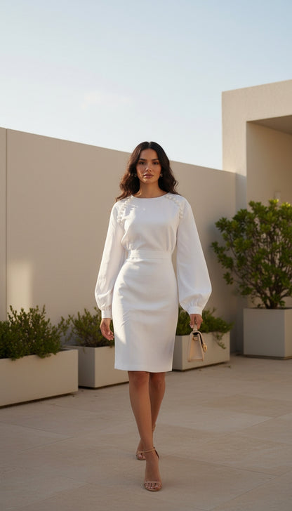 Vestido blanco elegante / AO185