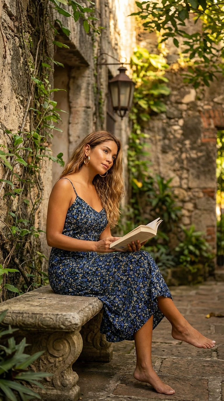 Vestido midi floral tirantes / ANV51