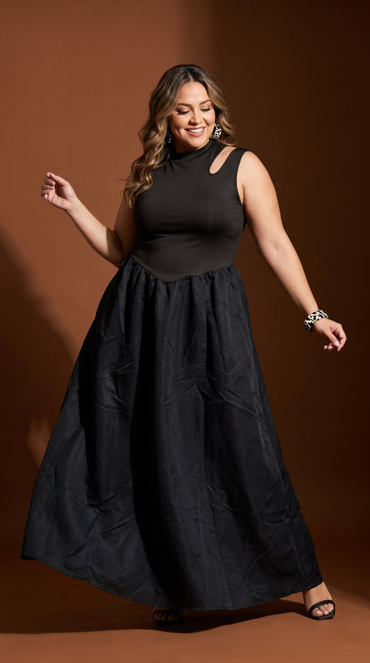 Vestido Negro Sin Mangas / L82A