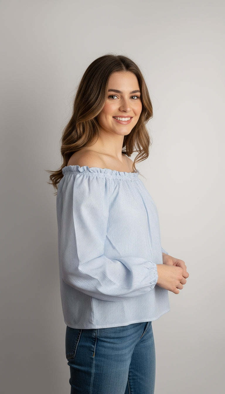 Blusa celeste encaje / ANB03