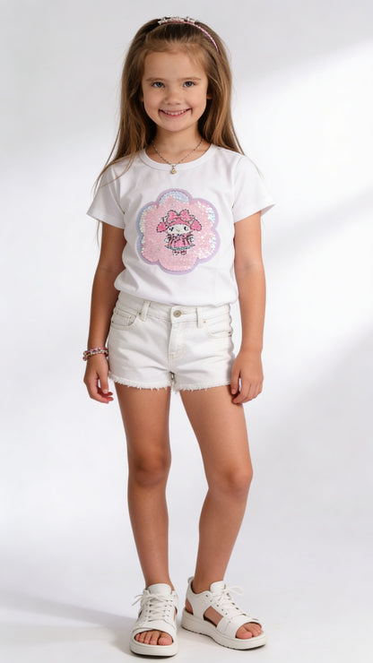 Camiseta Niña Blanca Flor / ANK27