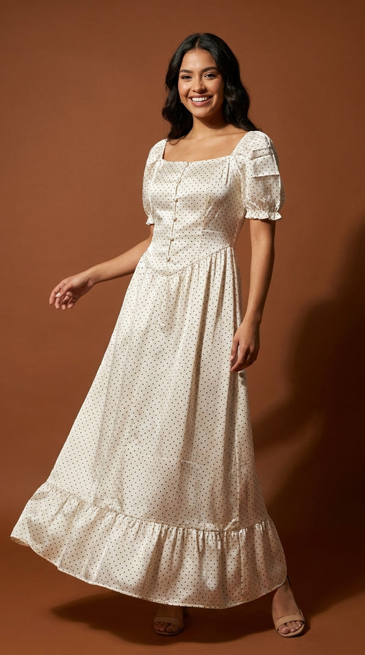 Vestido Blanco con Volantes / SH114