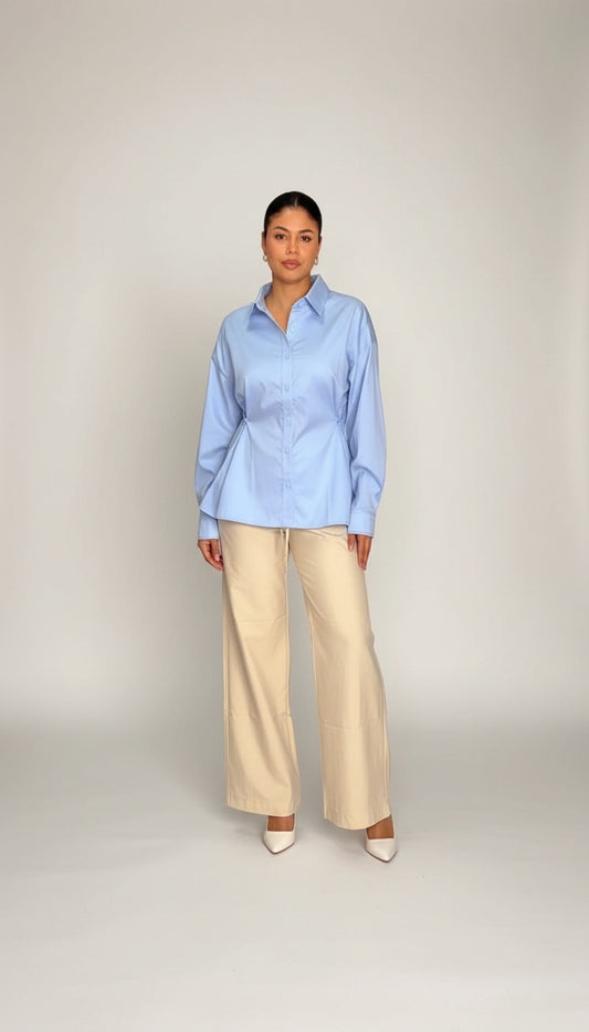 Outfit Oficina Azul & Beige Clásico / OUT34